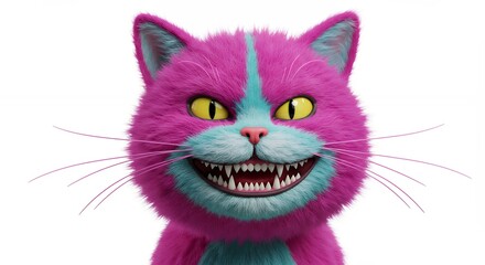 Vibrant cartoon cat portrait
