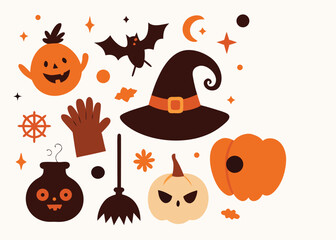 Halloween Spooky Flat Design Vector Illustration
