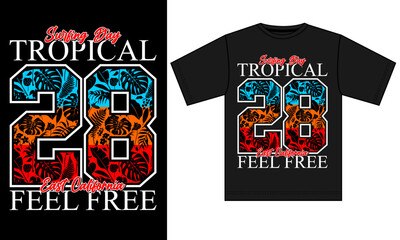 sufring day tropical california streetwear t shirt design