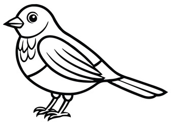 Fototapeta premium Cute Black and White Bird Drawing