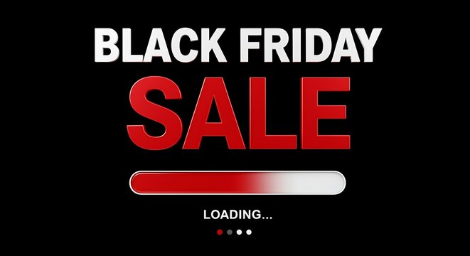 
Black Friday Sale Loading Bar on Dark Background - Powered by Adobe