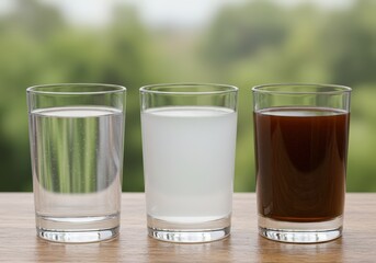 An authentic and realistic depiction of non-potable water in a glass