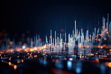 Abstract cityscape of data visualization