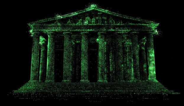 Green digital temple