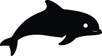 Silhouette dolphin jumping marine mammal ocean life vector illustrator