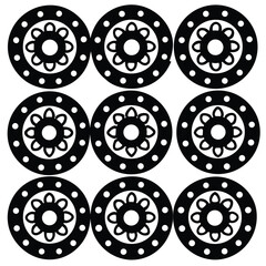 Tribal Round Mandala Pattern Icons, Vector Set