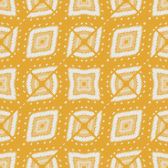 Ikat fabric yellow tract symbol