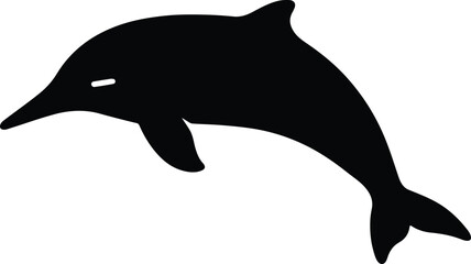 Silhouette dolphin graceful aquatic mammal swimming underwater wildlife vector illustrator