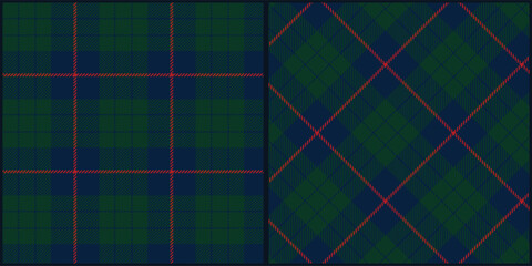 Blue green tone plaid seamless pattern vector. Background graphic tartan fashion design use for print, texture, cloth, fabric, flannel.