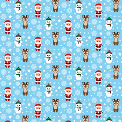 Christmas seamless pattern with cute cartoon vector eps10