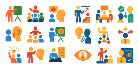 Fototapeta premium Leadership Icons Grid