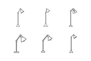 floor lamp line art vector illustration