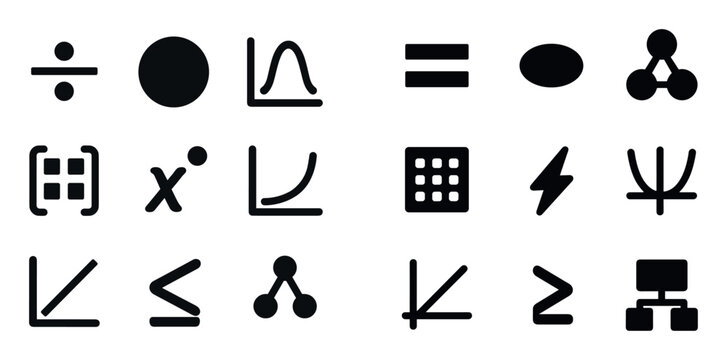 Mathematics Icon Grid