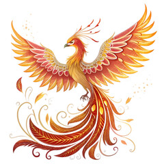 Obraz premium Phoenix A Symbol of Rebirth and Renewal on transparent background