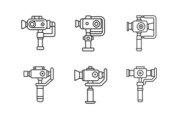 gimbal stabilizer icon line art vector illustration