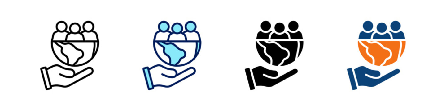 Workplace Diversity All In One Icon Multi Styles Vector Set