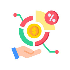 Market Share flat color icon