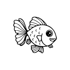cute goldfish cartoon vector