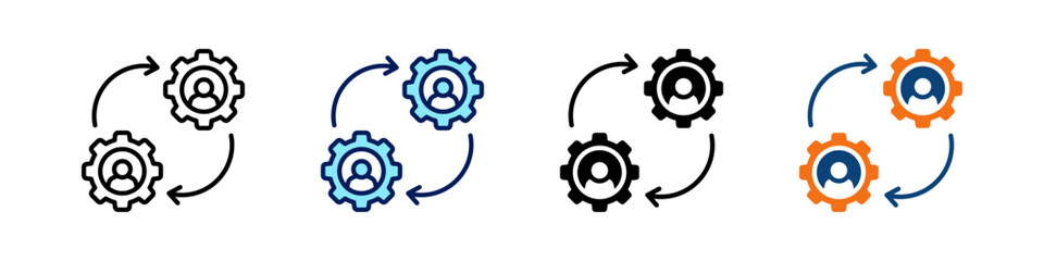 Change Management All In One Icon Multi Styles Vector Set