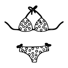 polka dot bikini outline vector
