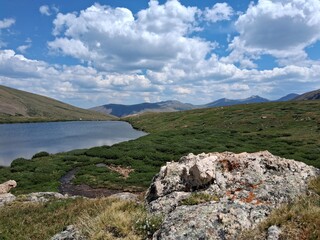 mountain landscape with lake
