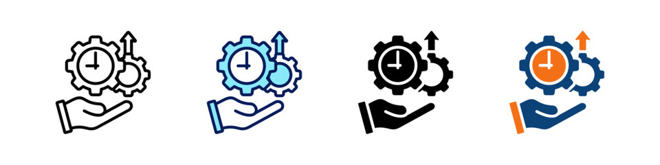 Productivity All In One Icon Multi Styles Vector Set
