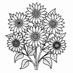 vector illustration of a  sunflower flower