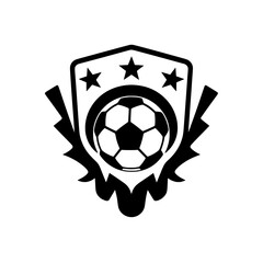 Obraz premium Shield-shaped Soccer Emblem with Three Stars