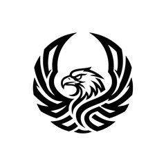 Naklejka premium A logo or mascot in the shape of a mighty eagle.