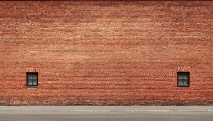 Brick wall with two small windows