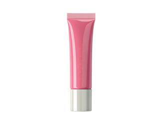 Pink cosmetic tube isolated on black background for skincare or beauty product presentation mockup