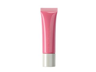 Pink cosmetic tube isolated on black background for skincare or beauty product presentation mockup