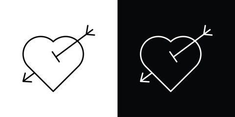 Heart with arrow icon Simple Set. Vector icons for graphic design template.