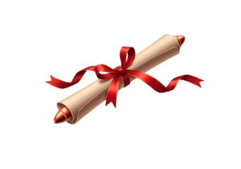 Elegant Scroll with Crimson Ribbon