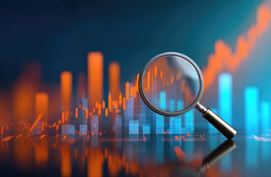 Abstract financial analysis graphic