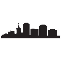 Naklejka premium Albuquerque skyline silhouette. Black Albuquerque. Vector black silhouette. with white background