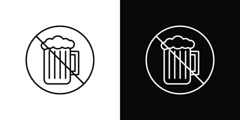 No alcohol sign Simple Set. Vector icons for graphic design template.