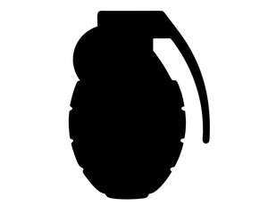 Fototapeta premium Silhouette of a Hand Grenade with Pin and Body Details Illustration