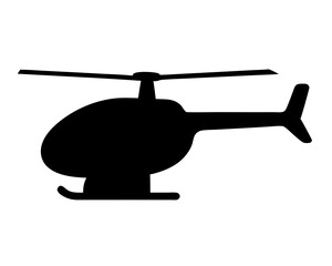 Black silhouette of a helicopter isolated on a white background image