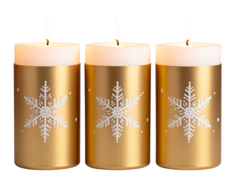 Red Christmas Candle with Holly Leaves and Berries, Glowing Flame, Transparent Background PNG