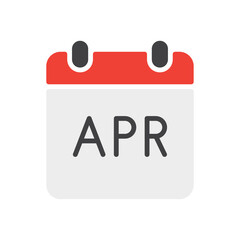 April month calendar icon. Vector illustration. Flat design. Editable stroke. Calendar symbol. Spring month sign. 