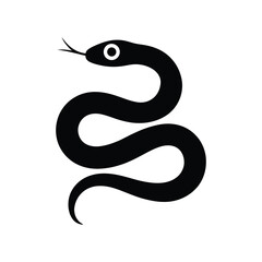 Obraz premium Vector art of a black snake isolated on white background