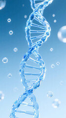 Three-dimensional rendering model of double helix structure of DNA molecules