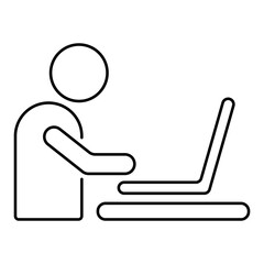 distant work icon isolated on white background, vector illustration.