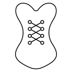 corset icon isolated on white background, vector illustration.