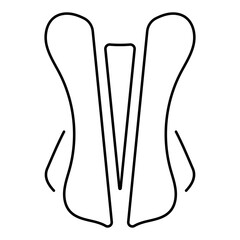 corset icon isolated on white background, vector illustration.
