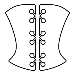 corset icon isolated on white background, vector illustration.