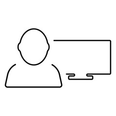 distant work icon isolated on white background, vector illustration.