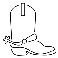 cowboy shoes icon isolated on white background, vector illustration.