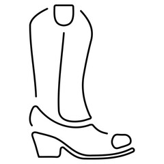 cowboy shoes icon isolated on white background, vector illustration.